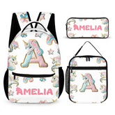 Beautiful Unicorn Alphabet - Personalized Name Backpack