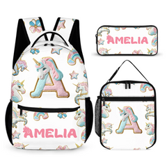 Beautiful Unicorn Alphabet - Personalized Name Backpack