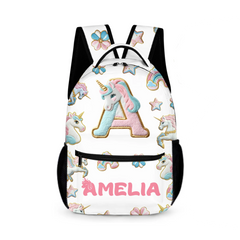 Beautiful Unicorn Alphabet - Personalized Name Backpack