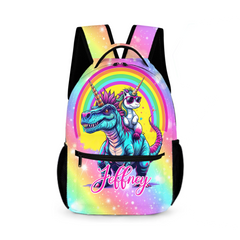 Dinosaur Unicorn Backpack - Personalized Name Backpack - School Season Gift