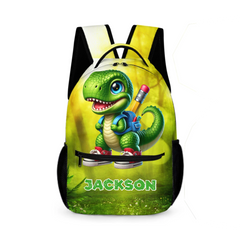 Little Dinosaur Goes to School Backpack - Personalized Name Backpack - School Season Gift