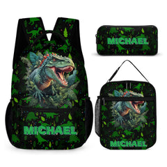 Dinosaur in Tropical Forest Custom Backpack - Personalized Name