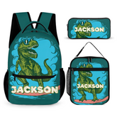 Surfing Dinosaur Cartoon Pattern Custom Backpack - Gift for Kid