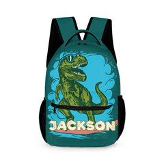 Surfing Dinosaur Cartoon Pattern Custom Backpack - Gift for Kid