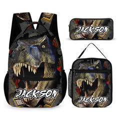 Powerful Dinosaur Customized Backpack - Personalized Name - Dinosaur Enthusiast Gift