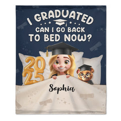 Graduated Can I Go Back To Bed Now - Personalized Blanket