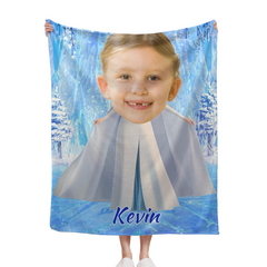 Custom Elsa Princess Blanket - Ice Themed Blanket with Personalized Name - Gifts for Girl,Children,Daughter