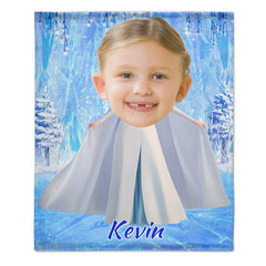 Custom Elsa Princess Blanket - Ice Themed Blanket with Personalized Name - Gifts for Girl,Children,Daughter