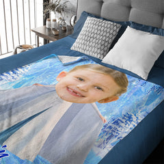 Custom Elsa Princess Blanket - Ice Themed Blanket with Personalized Name - Gifts for Girl,Children,Daughter