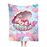 Treasure Baby Mermaid Custom Blanket - Personalized Mermaid - Gift For Mermaid lovers