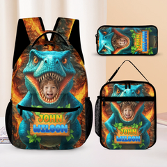 Personalized Name Custom Face Custom Dinosaur Shell Backpack - Opening Season Gift for Kids