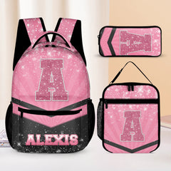 Customized Backpack - Personalized Glitter Monogrammed Name Bags for Kindergarten, Preschool and Elementary School Children