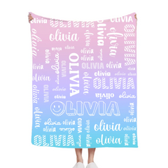 Personalized Custom Name Blanket - Gifts For Family