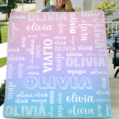 Personalized Custom Name Blanket - Gifts For Family