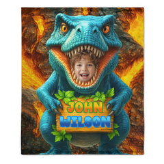 Personalized Name Custom Face Custom Dinosaur Shell Blanket