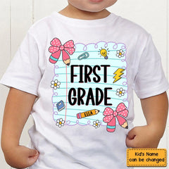 Back To School Colorful Graffiti Kid’s T-Shirt - Personalized Kid’s Name - New Semester Gift
