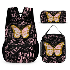 Customized Flashing Butterfly Backpack - Personalized Name And Color - Gift For Butterfly Lovers