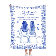 Friendship Makes One No Longer Feel Lonely - Personalized Blanket - A Gift for Friends