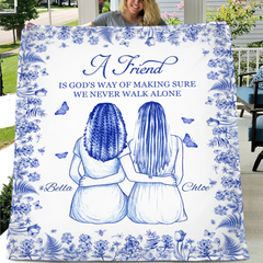 Friendship Makes One No Longer Feel Lonely - Personalized Blanket - A Gift for Friends