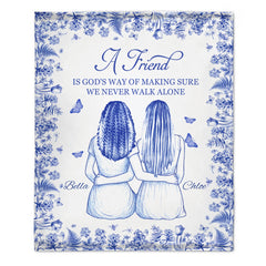 Friendship Makes One No Longer Feel Lonely - Personalized Blanket - A Gift for Friends