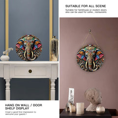 Customized Elephant Door Plate - Personalized Name Wooden Sign - Exquisite Decoration