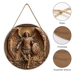 Angel Wing Warrior Customized Door Plate - Personalized Name - Retro Decoration