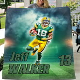 Personalized Football Blanket With Picture Custom Logo Team Blanket Gift For Teen Boy Custom Football Throw For Son Football Coach Gift