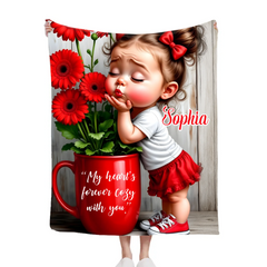 Cute Card Baby Show You Love Customized Blanket - Personalized Name - Gifts For Lovers