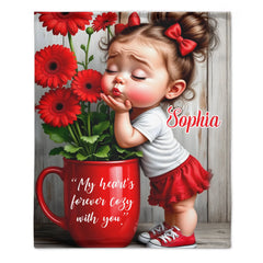 Cute Card Baby Show You Love Customized Blanket - Personalized Name - Gifts For Lovers