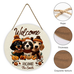 Cute Dachshund - Personalized House Wooden Sign - Gifts For Dog Lovers