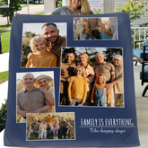 Custom Family Photo Blanket - Personalized Family Picture Throw - Gift for Parents & Grandparents