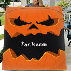 Custom Halloween Monster Blanket – Personalized Spooky Character Throw – Gift for Kids and Adults