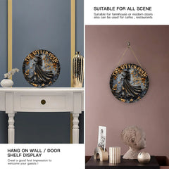 "The Witch Is In" Customized Wooden Sign - Personalized Name - Halloween decorations