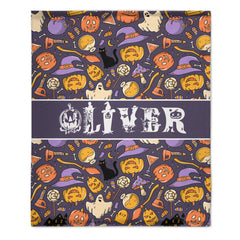 Custom Halloween Name Blanket – Personalized Pumpkin & Ghost Letter – Gift for Kids