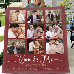 Custom Couple Photo Blanket – Personalized Love Memory Throw – Gift for Couples