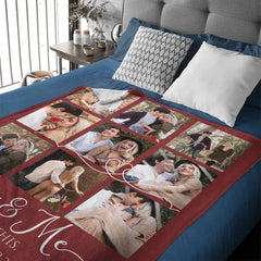 Custom Couple Photo Blanket – Personalized Love Memory Throw – Gift for Couples