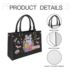 Bows Ghost Custom Halloween Tote Bag - Personalized Name Tote Bag - Halloween Celebration