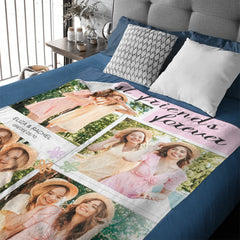 Custom Best Friend Photo Blanket – Personalized Friendship Picture Throw – Gift for Besties