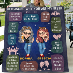 '10 Reasons Why You're My Bestie' Customized Blanket - Gift For Besties