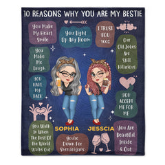 '10 Reasons Why You're My Bestie' Customized Blanket - Gift For Besties
