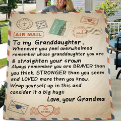 To My Granddaughter Customized Blanket - Personalized Affectionate Blanket With Nicknames