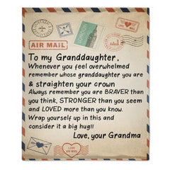 To My Granddaughter Customized Blanket - Personalized Affectionate Blanket With Nicknames