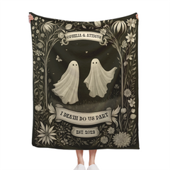 👻Ghost Couple 'Till Death Do Us Part' - Personalized Blanket - Spooky Halloween Gifts/Anniversary Gifts