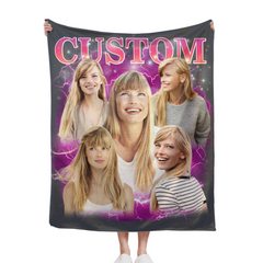 Customized Photo Blanket - Personalized Photo And Title - Memento Gift For Girlfriend,Boyfriend,Friend