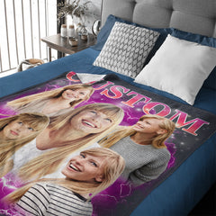 Customized Photo Blanket - Personalized Photo And Title - Memento Gift For Girlfriend,Boyfriend,Friend