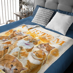 Custom Pet Photo Blanket, Personalized Photo And Title - Gifts For Pet Lovers
