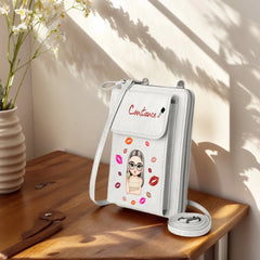 Custom Lipstick Cartoon Wallet – Personalized Character Purse with Your Features – Gift for Women & Girls