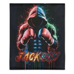 🥊Artistic Style Boxing Custom Blanket - Personalized Name - Boxing Enthusiast Gift