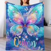 Custom Starry Butterfly Blanket - Personalized Magical Sky Throw - Gift for Butterfly Lovers,Girls