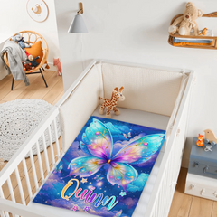 Custom Starry Butterfly Blanket - Personalized Magical Sky Throw - Gift for Butterfly Lovers,Girls